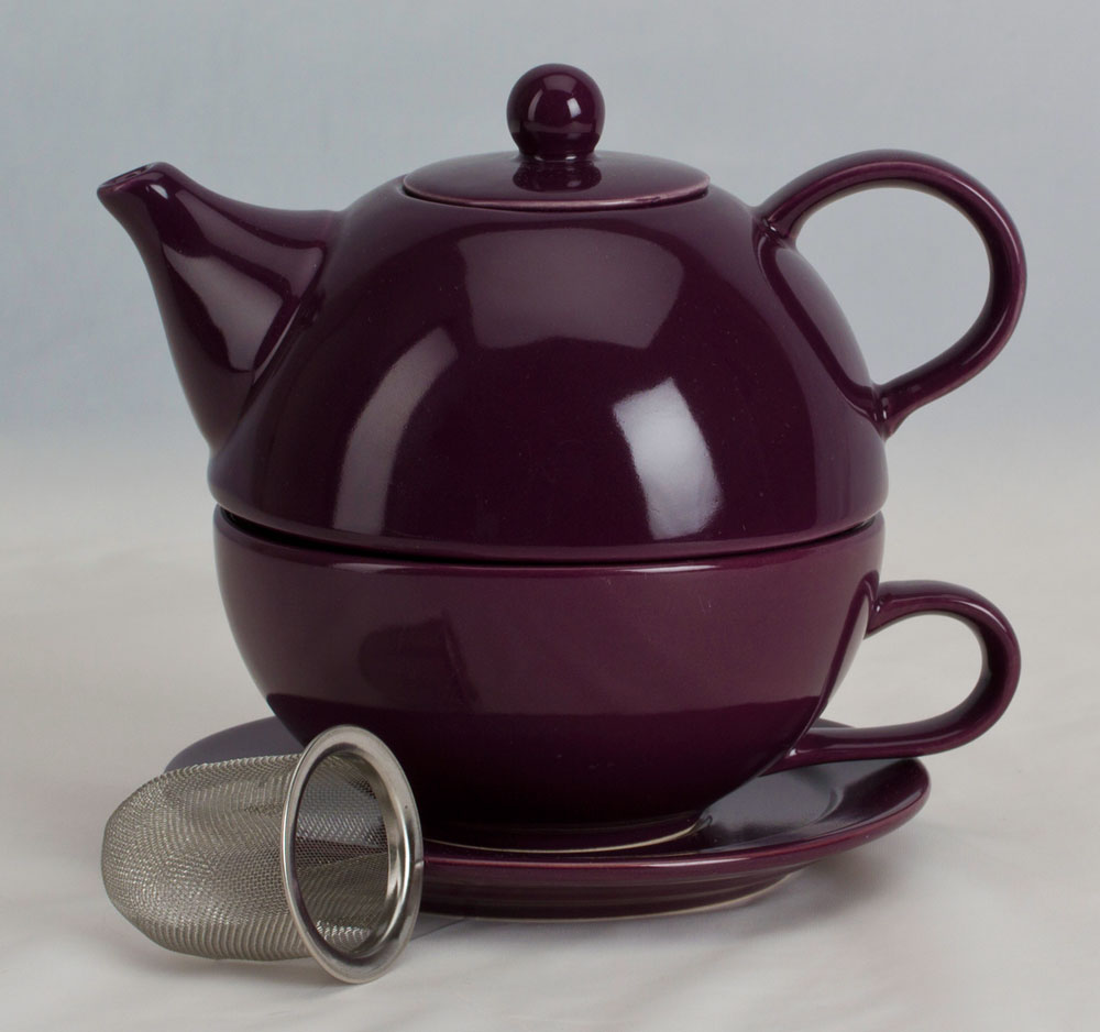 Aubergine Omniware 1500165 5 Piece Tea For One Teapot Set with An Infuser 